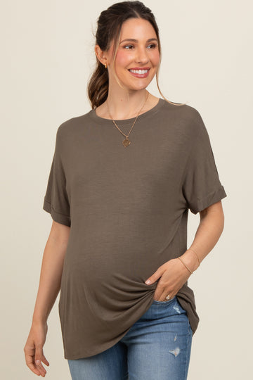 Olive Relaxed Fit Maternity T-Shirt