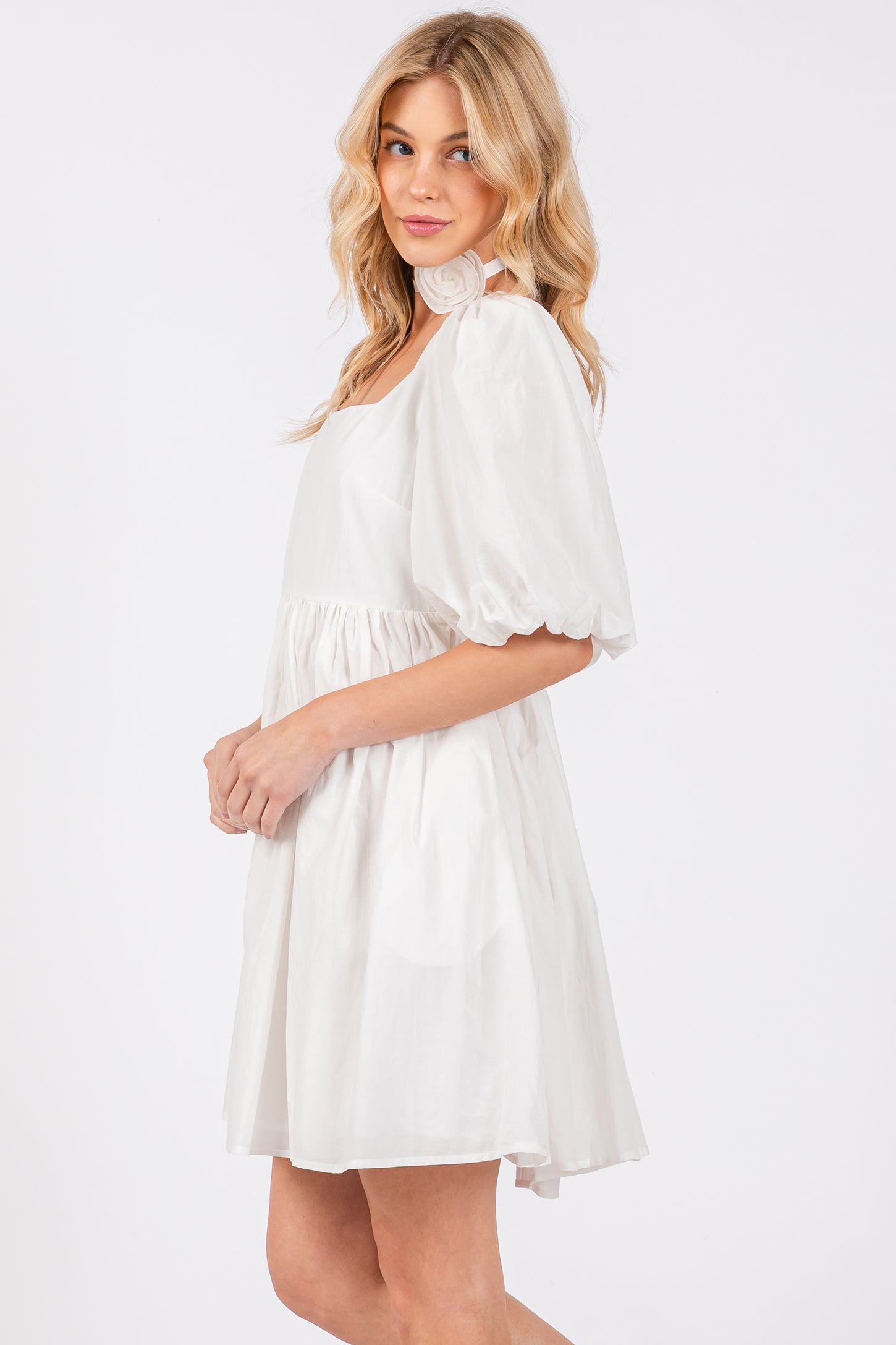 White Babydoll Mini Dress White Babydoll Mini Dress