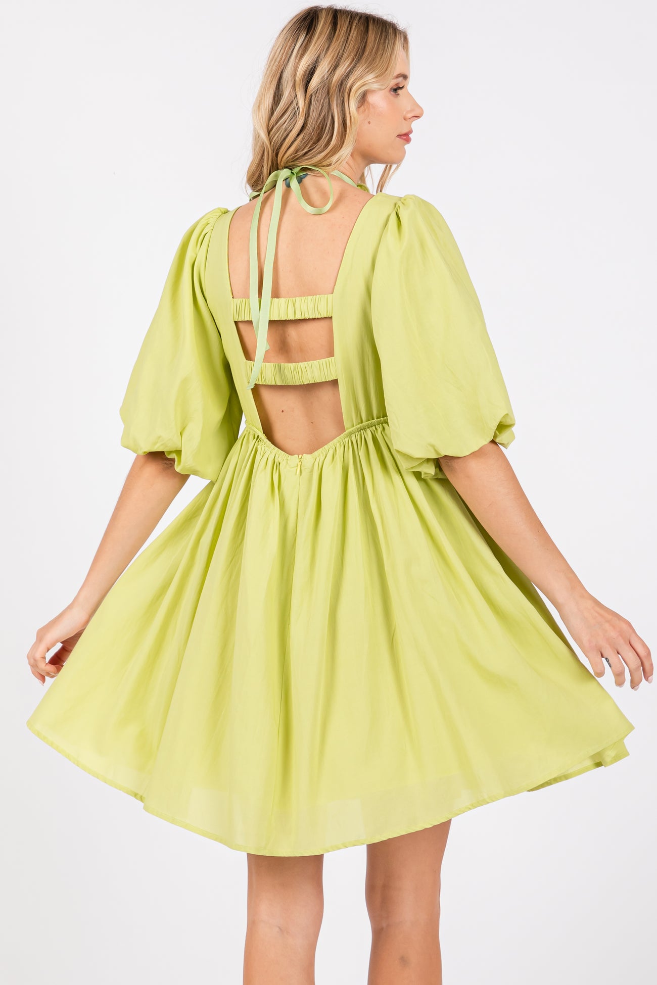Lime Babydoll Mini Dress PinkBlush Lime Babydoll Mini Dress PinkBlush