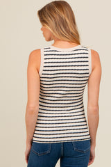 Navy Striped Knit Maternity Sleeveless Top