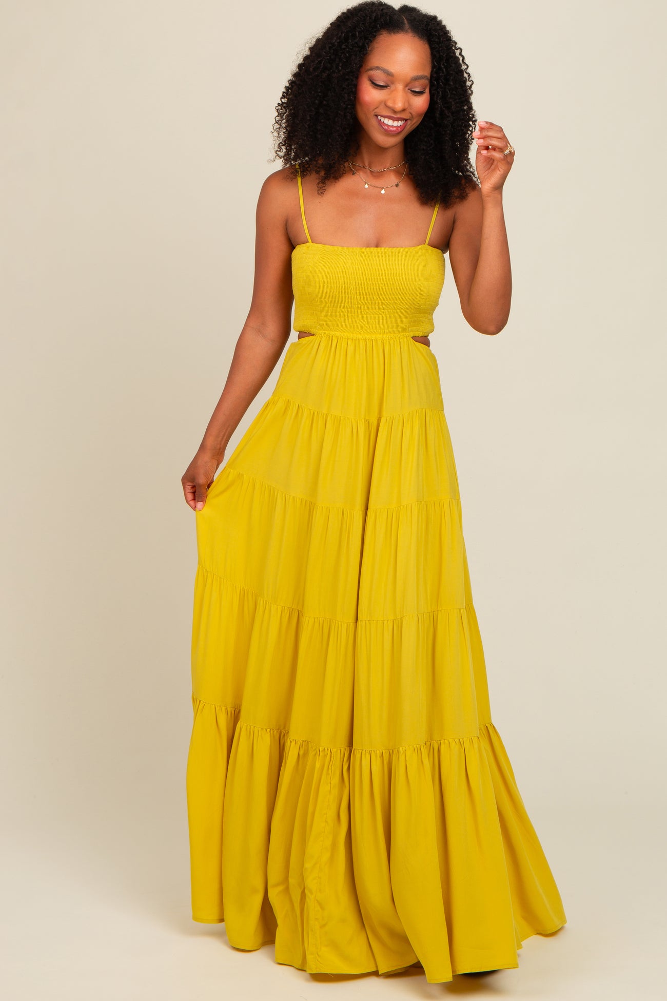 yellow cut out maxi dress Mykonos Cut out Maxi Dress- White