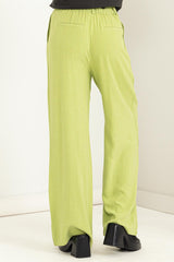 Pale Olive Relax Fit High Waisted Trousers