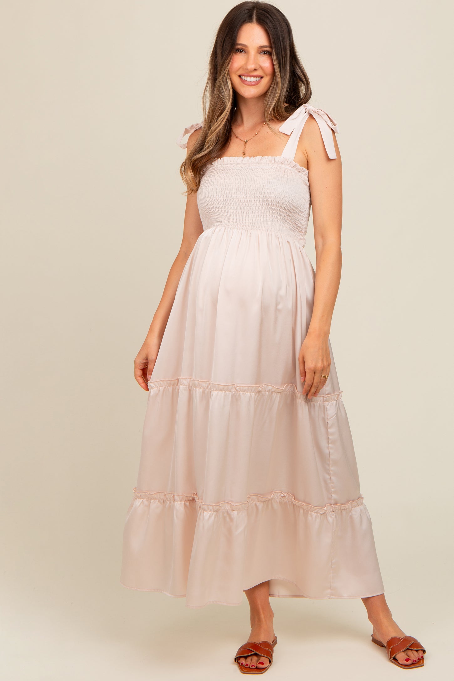 beige maternity maxi dress Beige Maternity Dresses