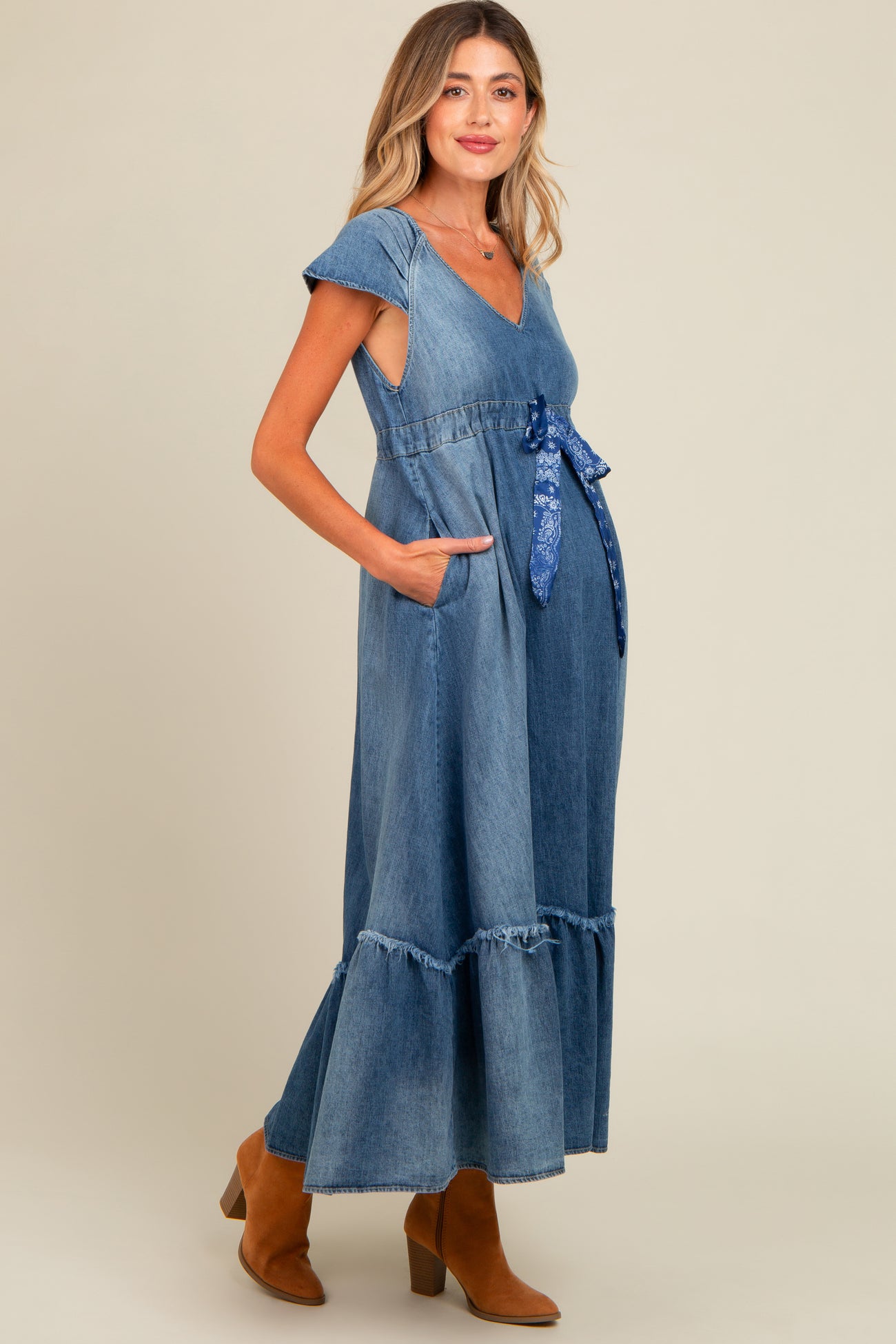 denim maternity dress Sundress M The lightweight white christmas dresses Pinkblush Light