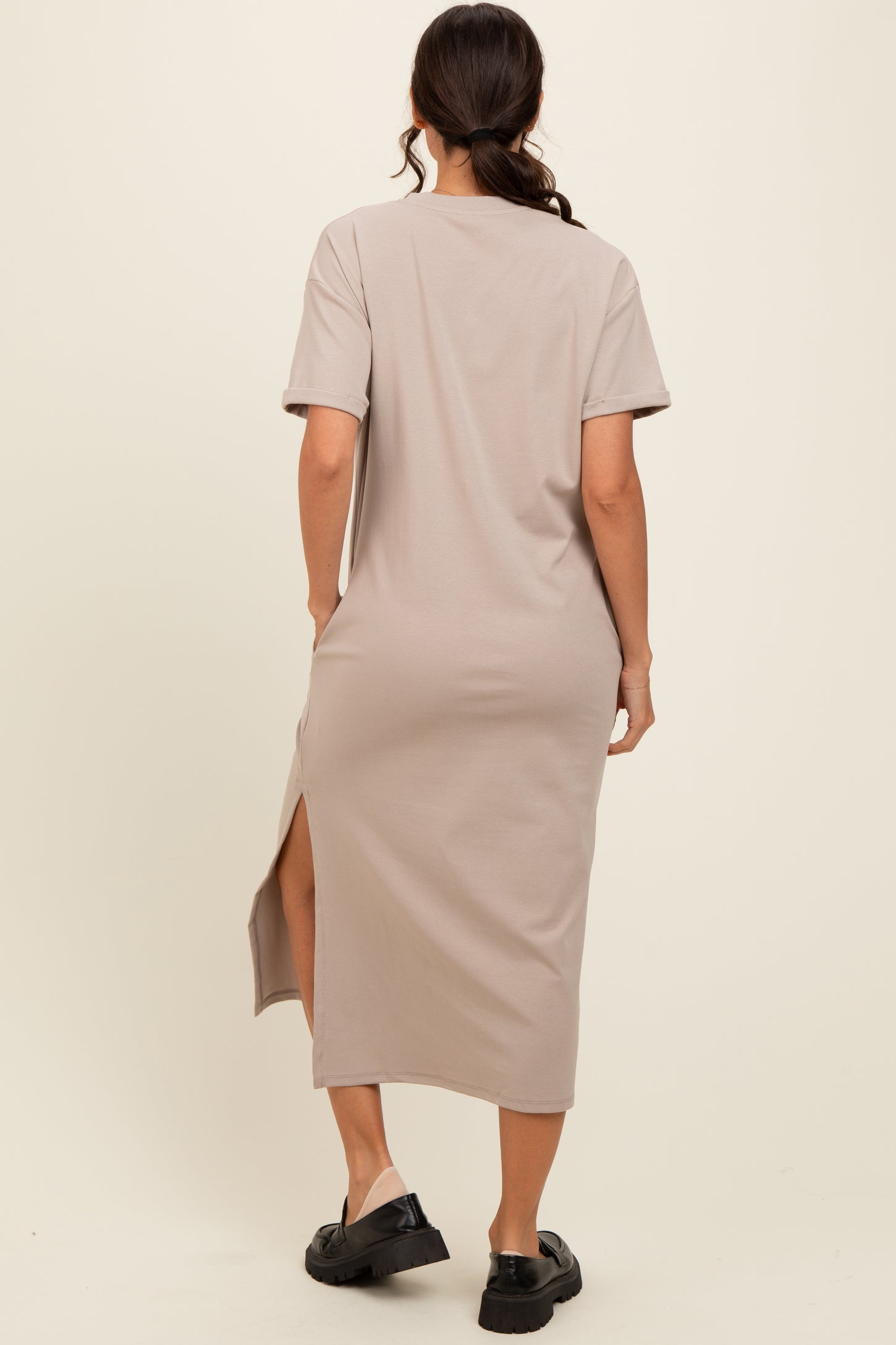 basic beige dress Long beige basic summer dress