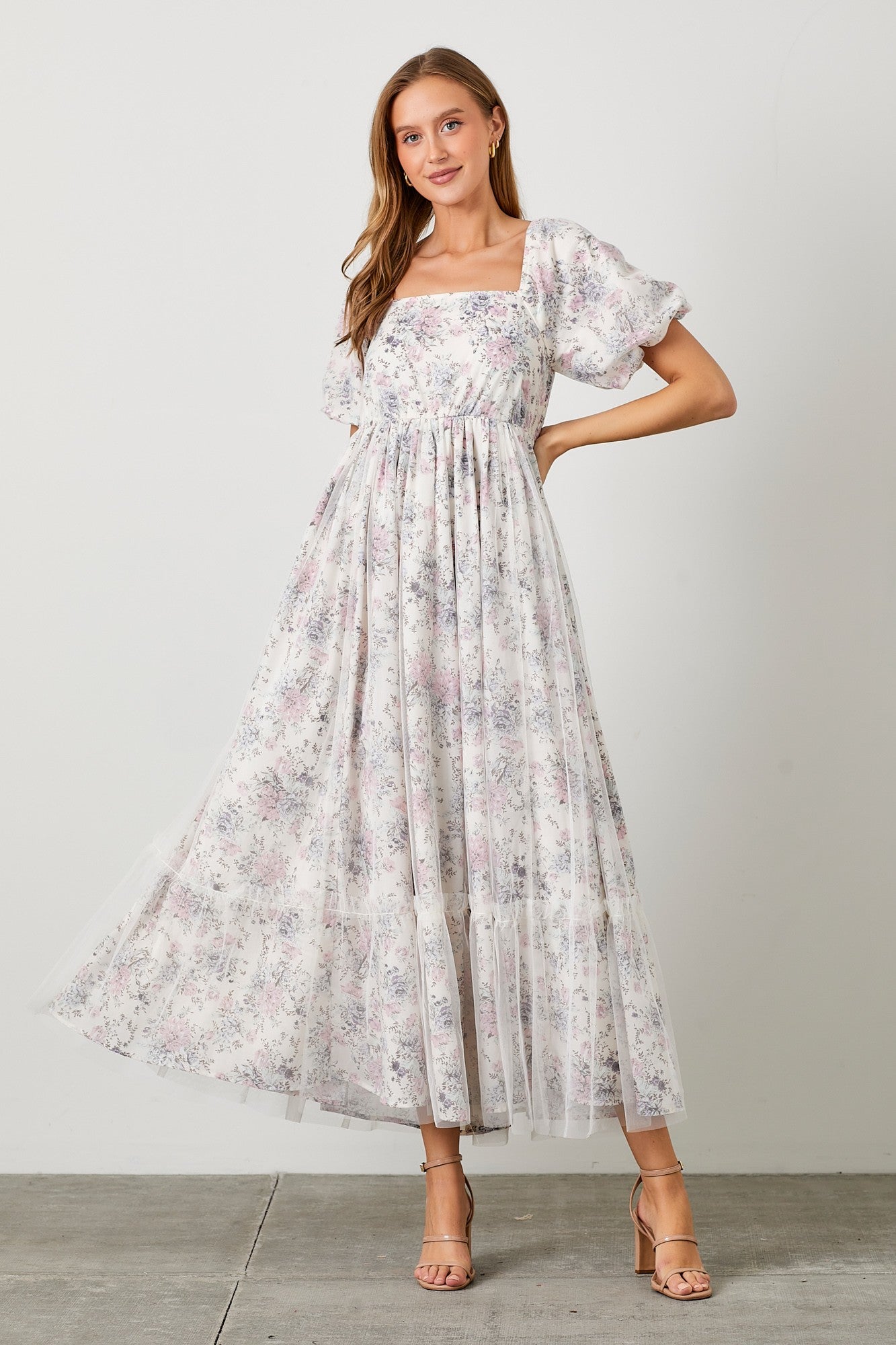 ivory floral smocked maternity maxi dress Ivory Floral Mesh Overlay Maternity Maxi Dress – PinkBlush