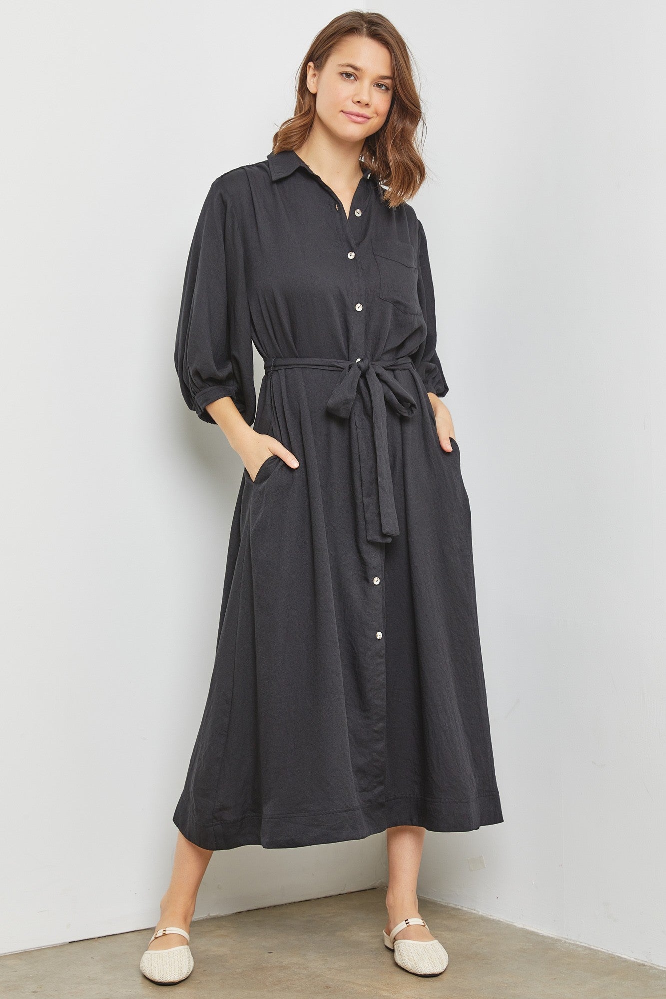 black button down midi dress – PinkBlush subcat:above knee skirts Size:3/6mos Bodysuit/Dress Sequin Backless Homecoming Dresses