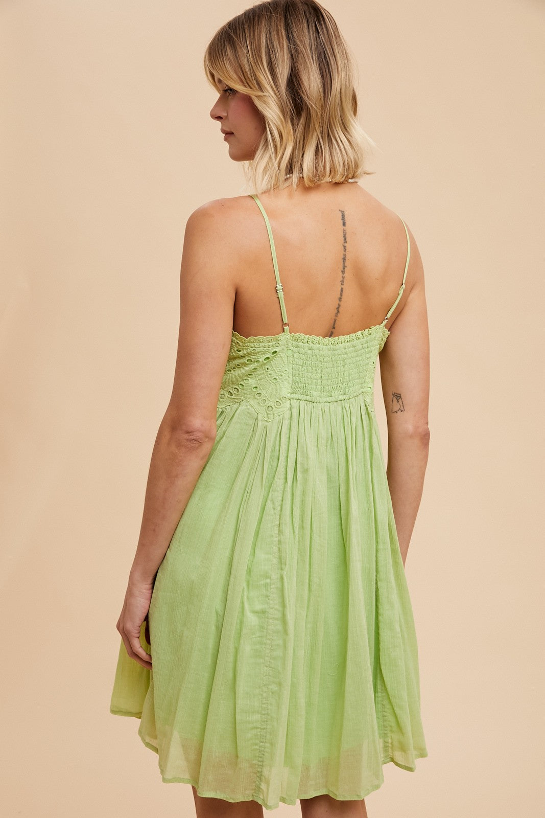 lime green babydoll dress Aria Lace Dress