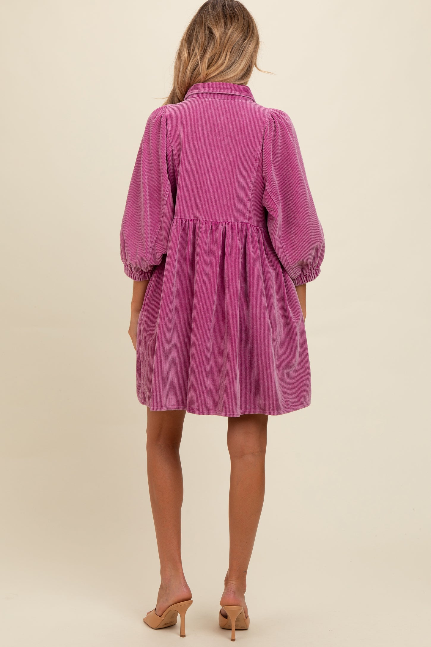 Magenta Corduroy Button Down Maternity Dress – PinkBlush Magenta Corduroy Button Down Maternity Dress – PinkBlush