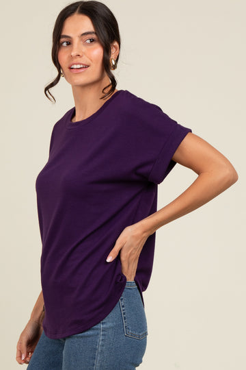 Purple Cuff Sleeve Top