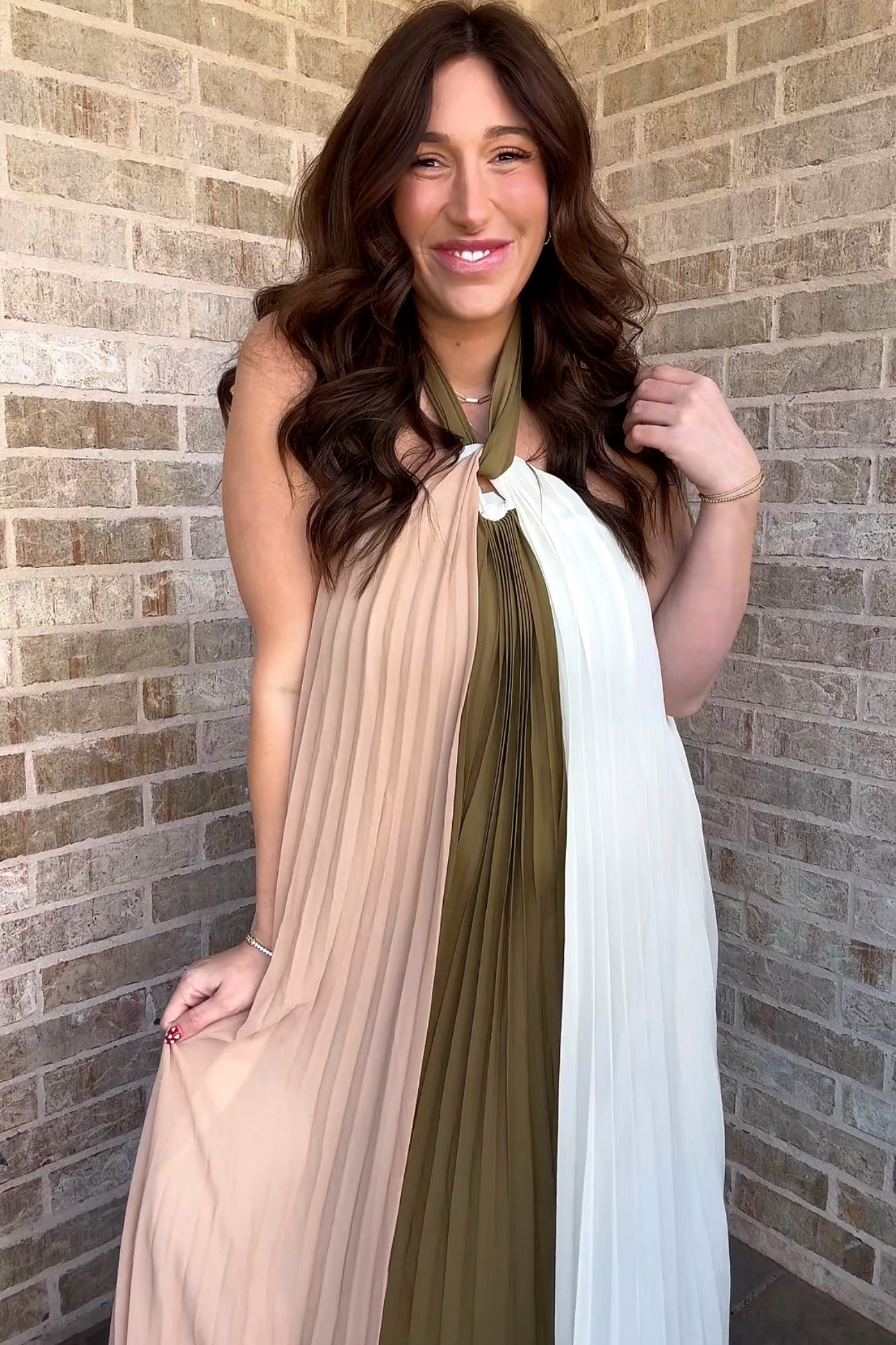 halter neck maternity dress Olive Colorblock Pleated Maxi Black Tuxedo Jumpsuit by mexican elongated shape Option:Purple
