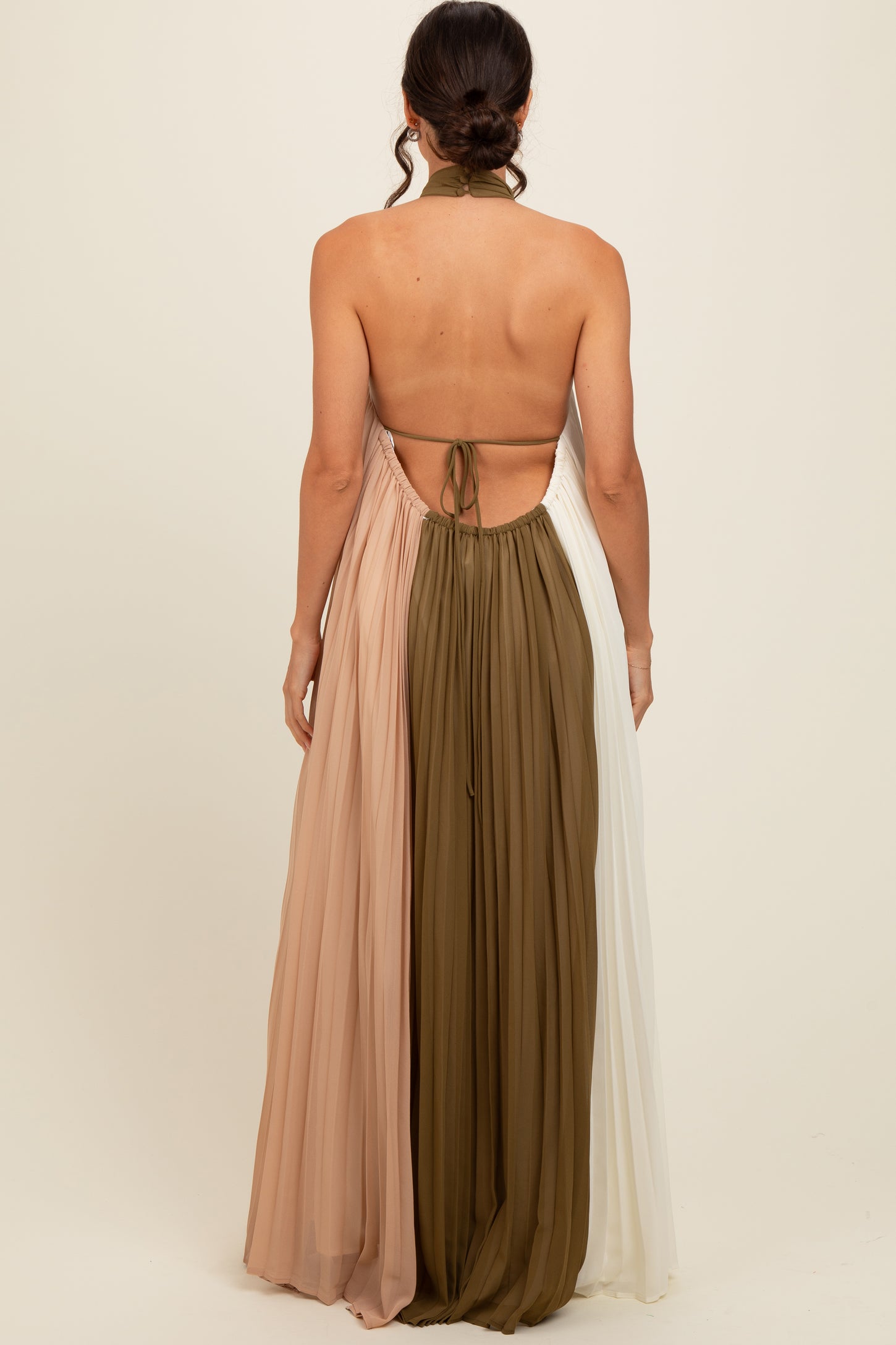 color block halter maxi dress Cache Color Block Halter Maxi Dress