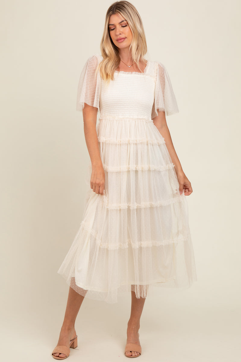 Women's Brilliant Mesh Dress,Beige main image 1