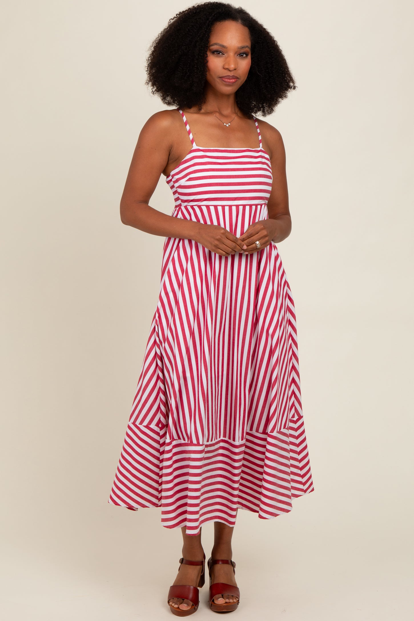 red and pink contrast dress Women's Mod About You Red & Pink Cotton Contrast Scallop Mini Dress | Size: Xl