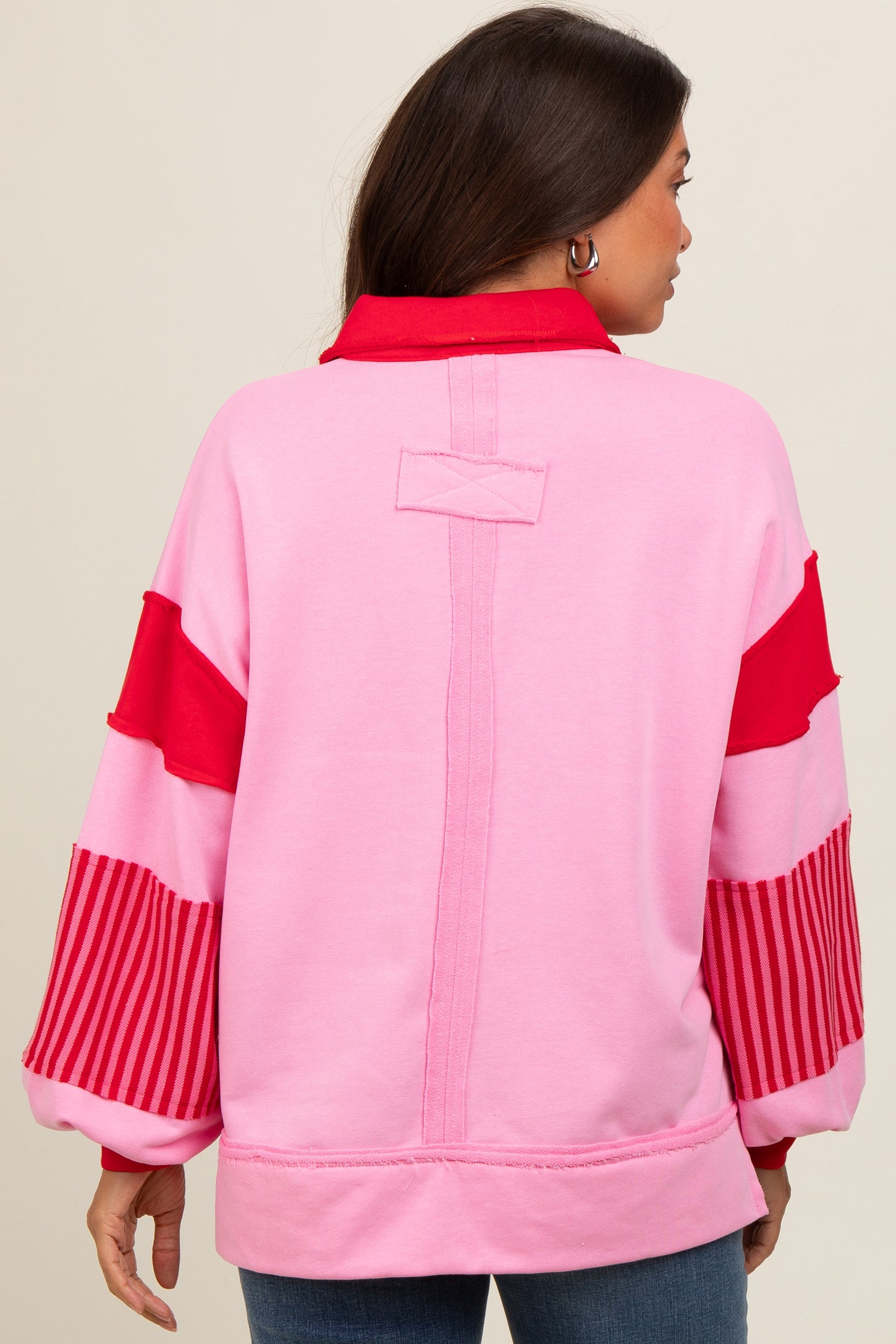Pink Colorblock Top Pink Colorblock Striped Maternity Long Sleeve Top – PinkBlush