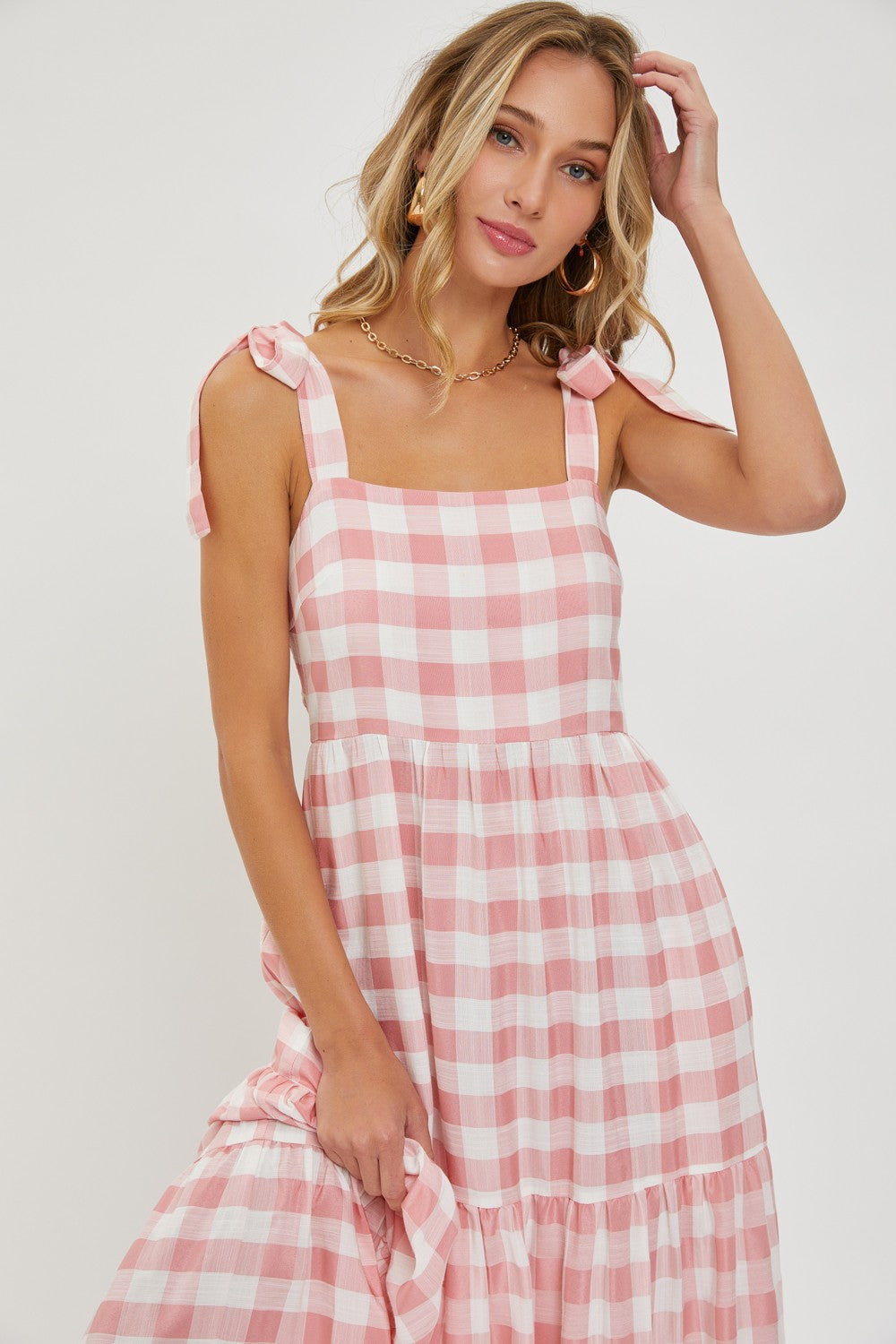Pink Gingham Maxi Dress – PinkBlush