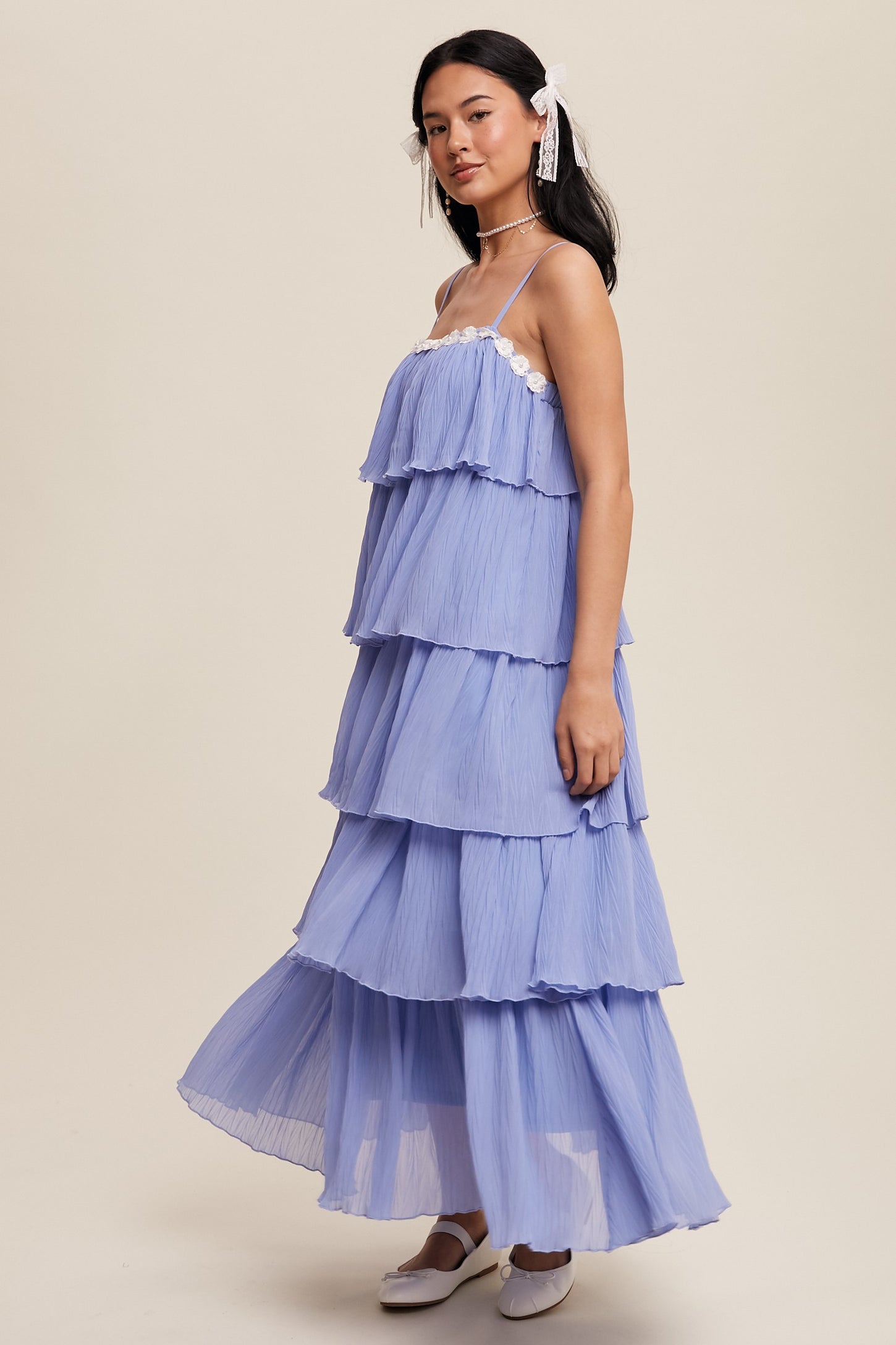 Periwinkle Ruffle Tiered Maxi Dress Periwinkle Ruffle Tiered Maxi Dress