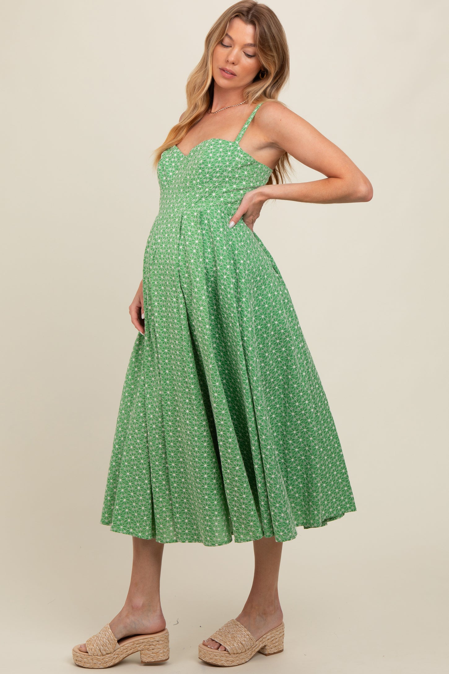 Green Floral Embroidered Maternity Maxi Dress PinkBlush Green Floral Embroidered Maternity Maxi Dress PinkBlush