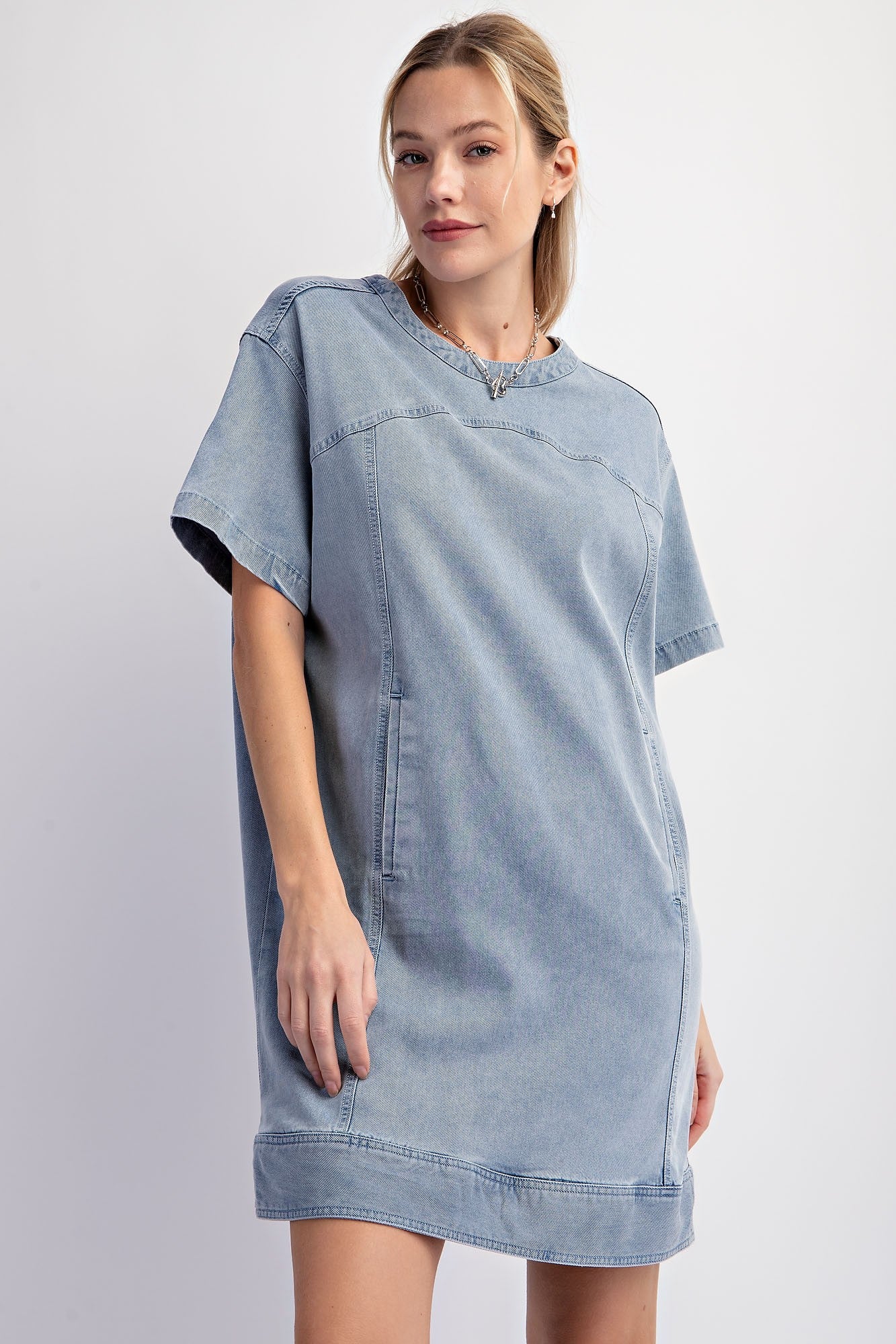 Washed Denim Tunic Dress Washed Denim Tunic Dress
