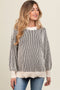Black Ribbed Balloon Sleeve Maternity Sweater