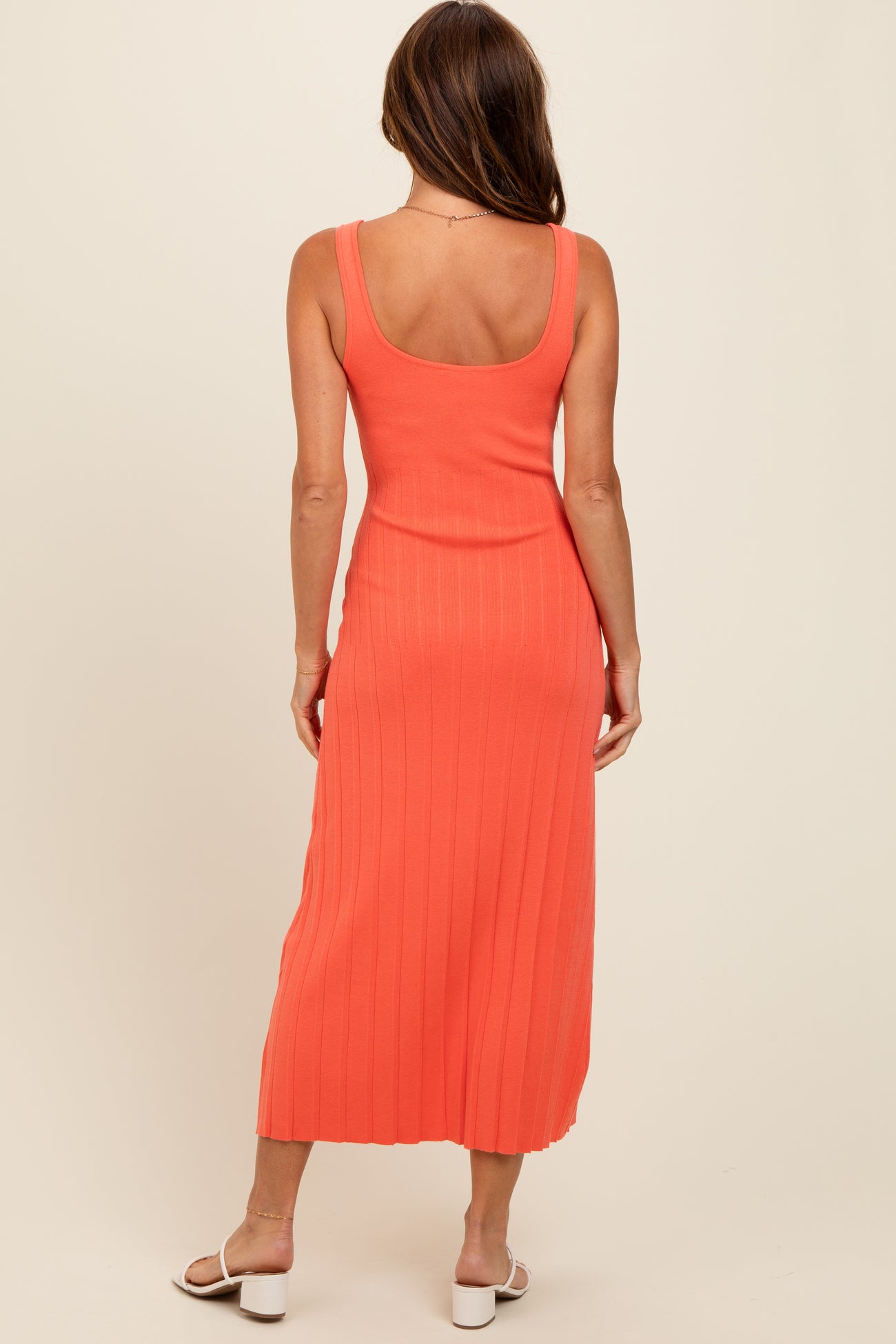 orange knit midi dress Kaela Knit Midi Dress in Orange Multi