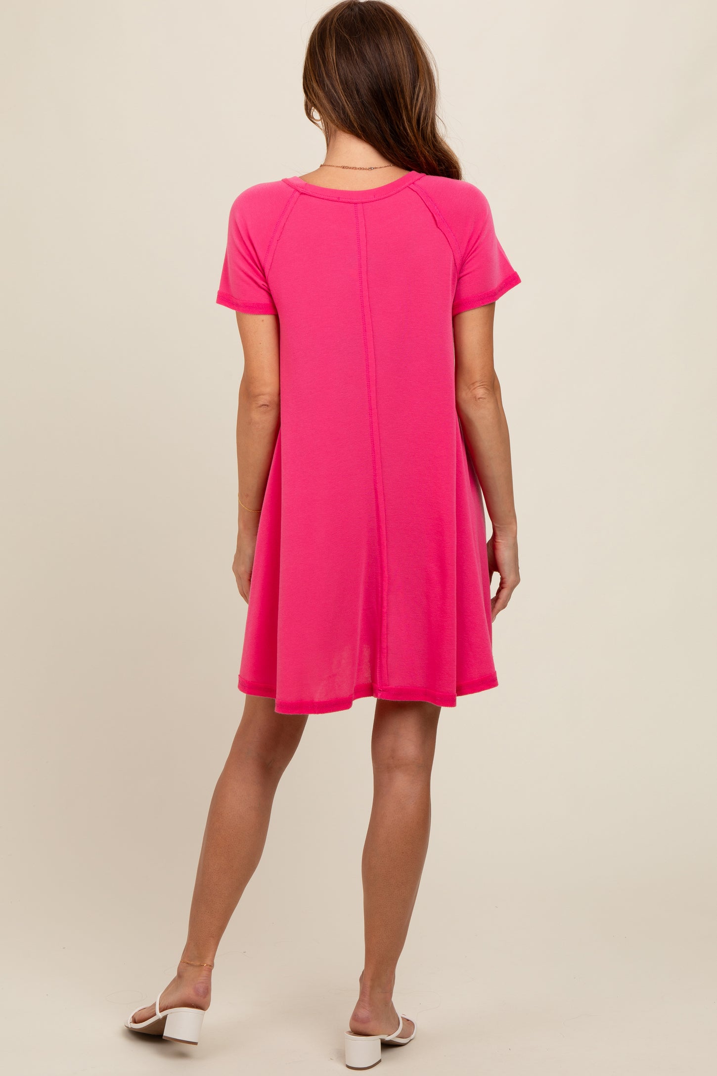 Hot Pink Solid T-shirt Mini Dress – PinkBlush Hot Pink Solid T-shirt Mini Dress – PinkBlush
