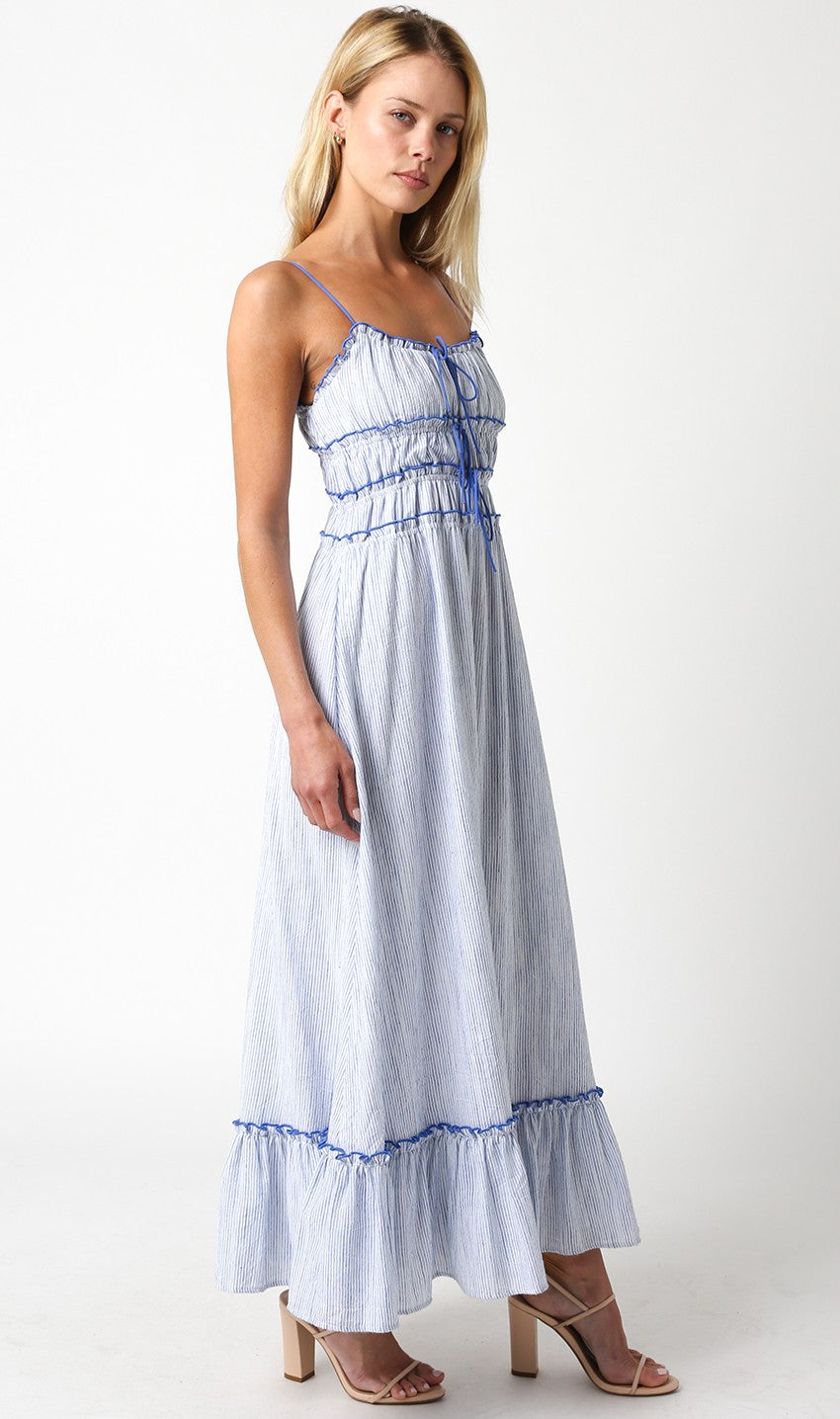 White Blue Maxi Dress – PinkBlush