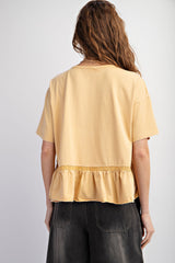 Bright Taupe Mineral Washed Boxy Top