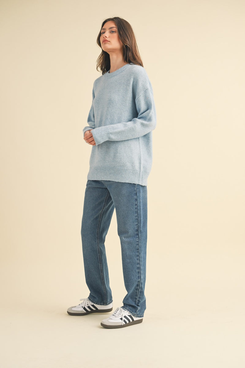 Light Blue Basic Sweater – PinkBlush