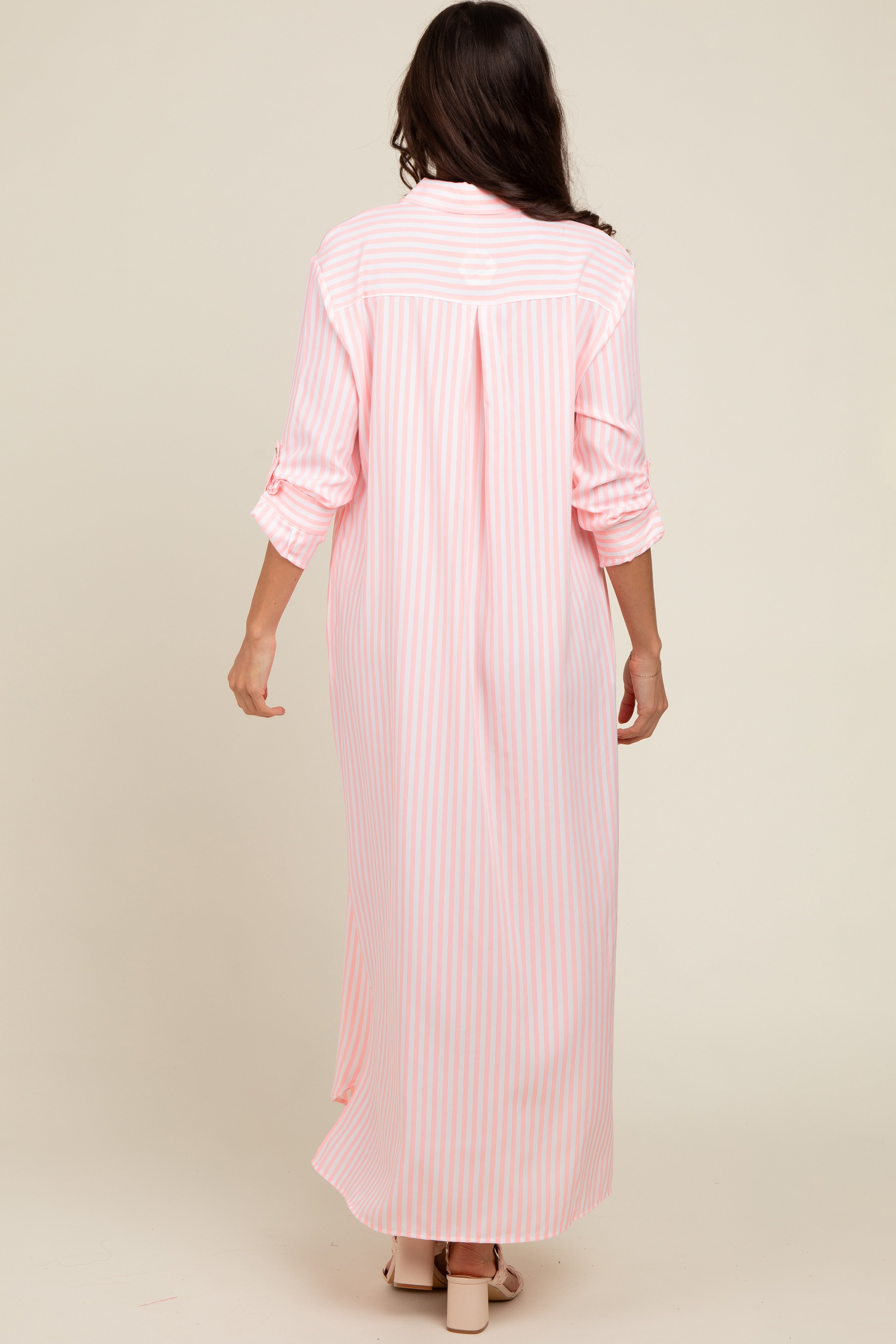 light pink button up dress Button Up Dress