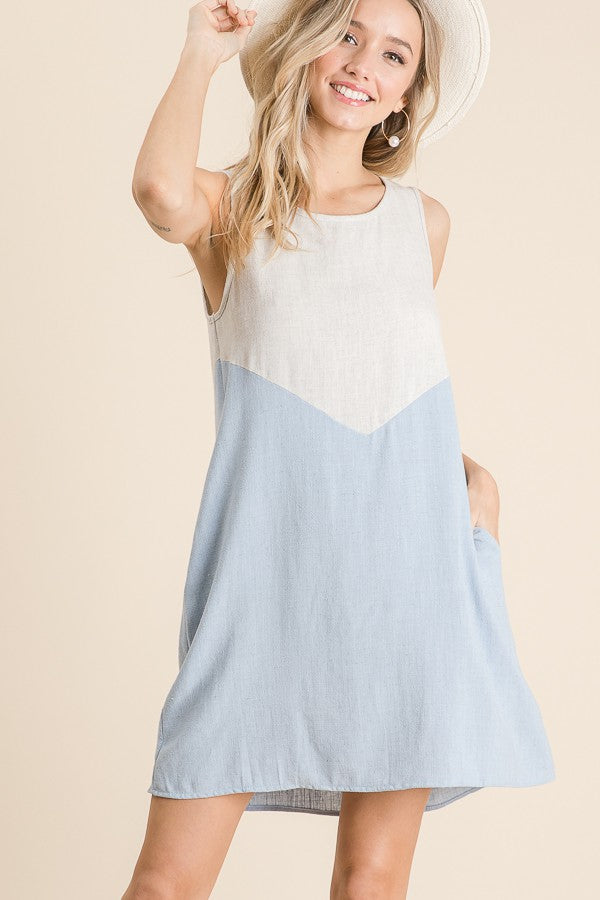 colorblock a line dress Final Sale Plus Size Poplin Color Block Maxi Dress Black and White