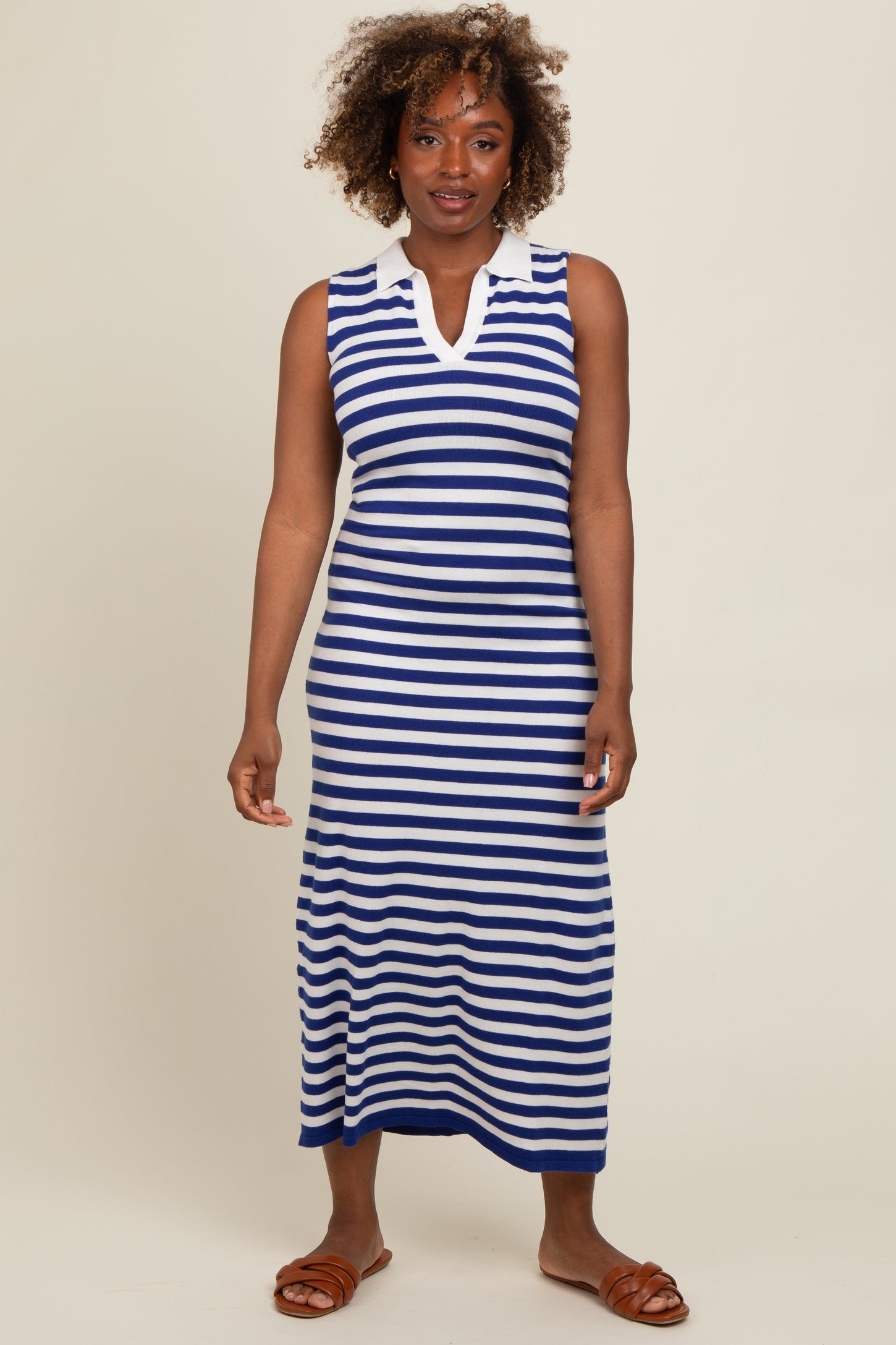 knit polo maxi dress Carmen Polo Knit Maxi Dress