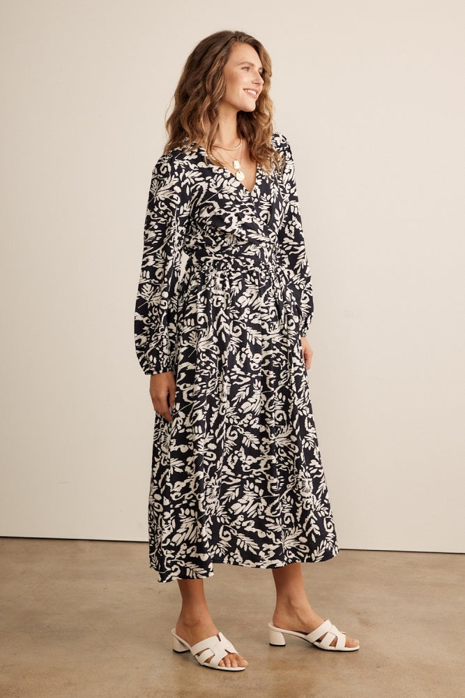 gathered front midi dress Gathered Linen Midi Dress