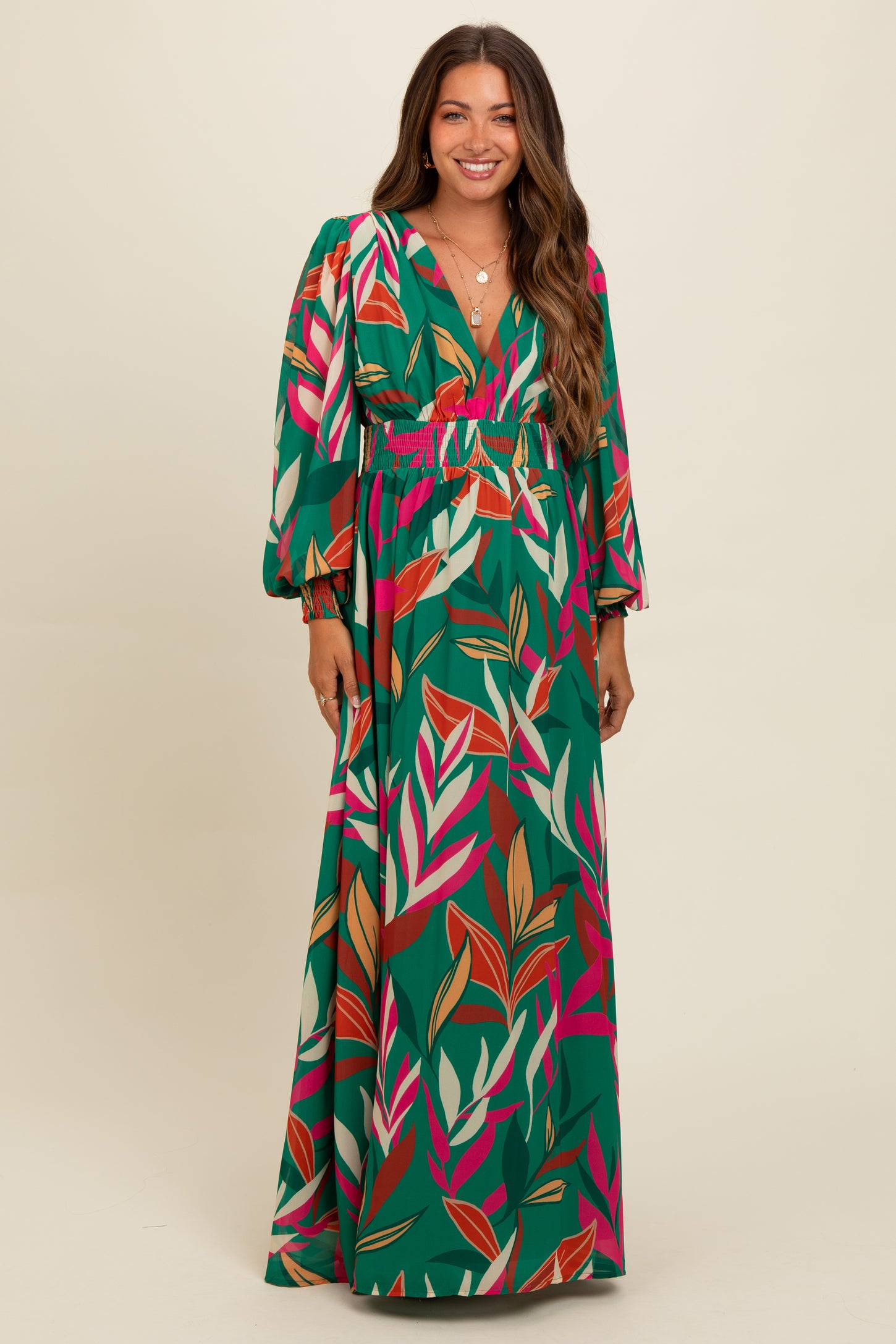 green leaf maxi dress YOURS Plus Size Green Leaf Print Woven Wrap Maxi Dress (SS25)