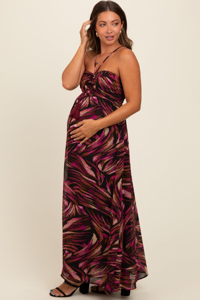 maternity halter maxi dress Black Halter Maternity Dress - Maternity Maxi Dress - Glamourous Maternity Gown With Two Looks in One - Sexy Halter Dress-baby Shower Dress