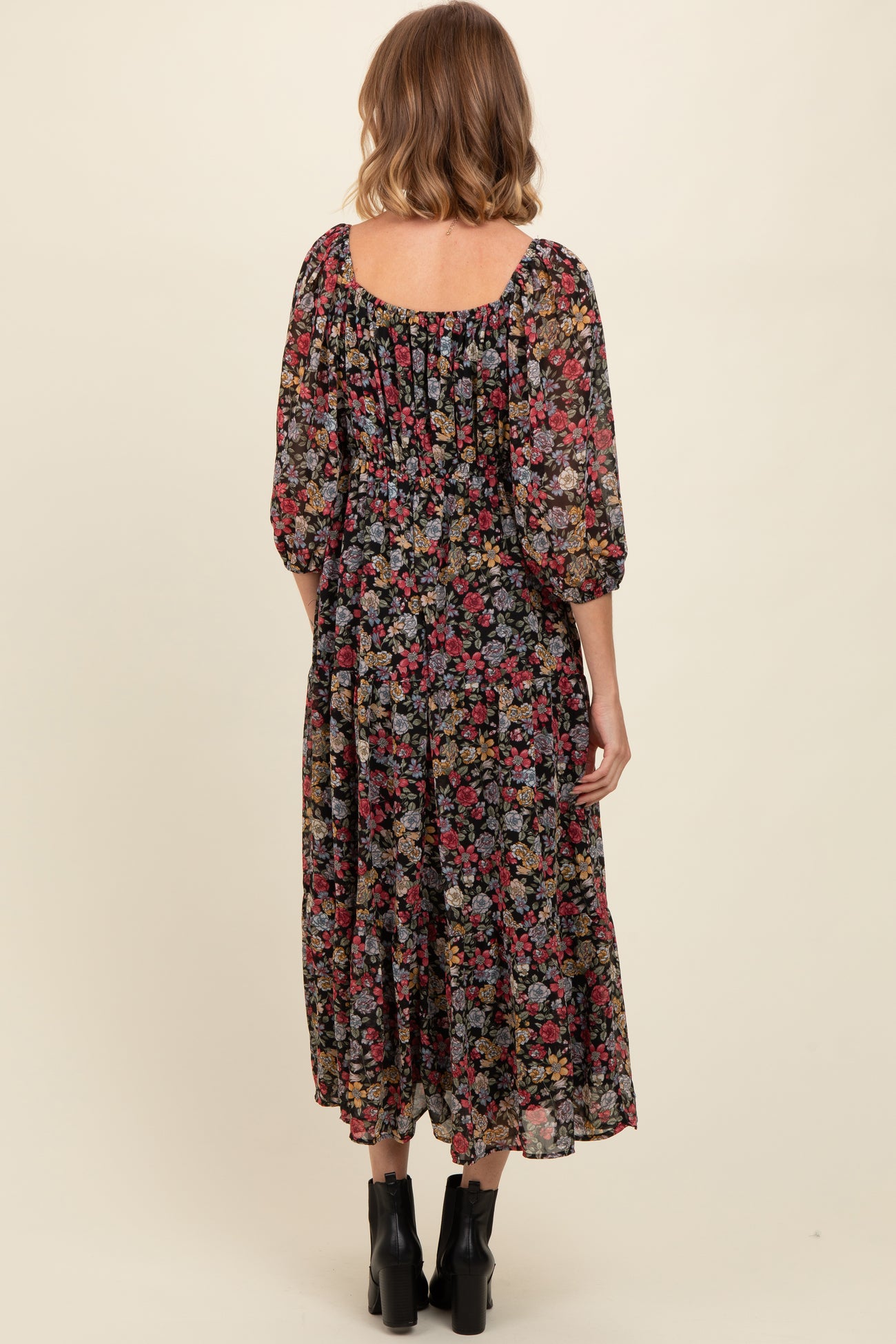 Black Floral Empire Waist Maxi Dress PinkBlush Black Floral Empire Waist Maxi Dress PinkBlush