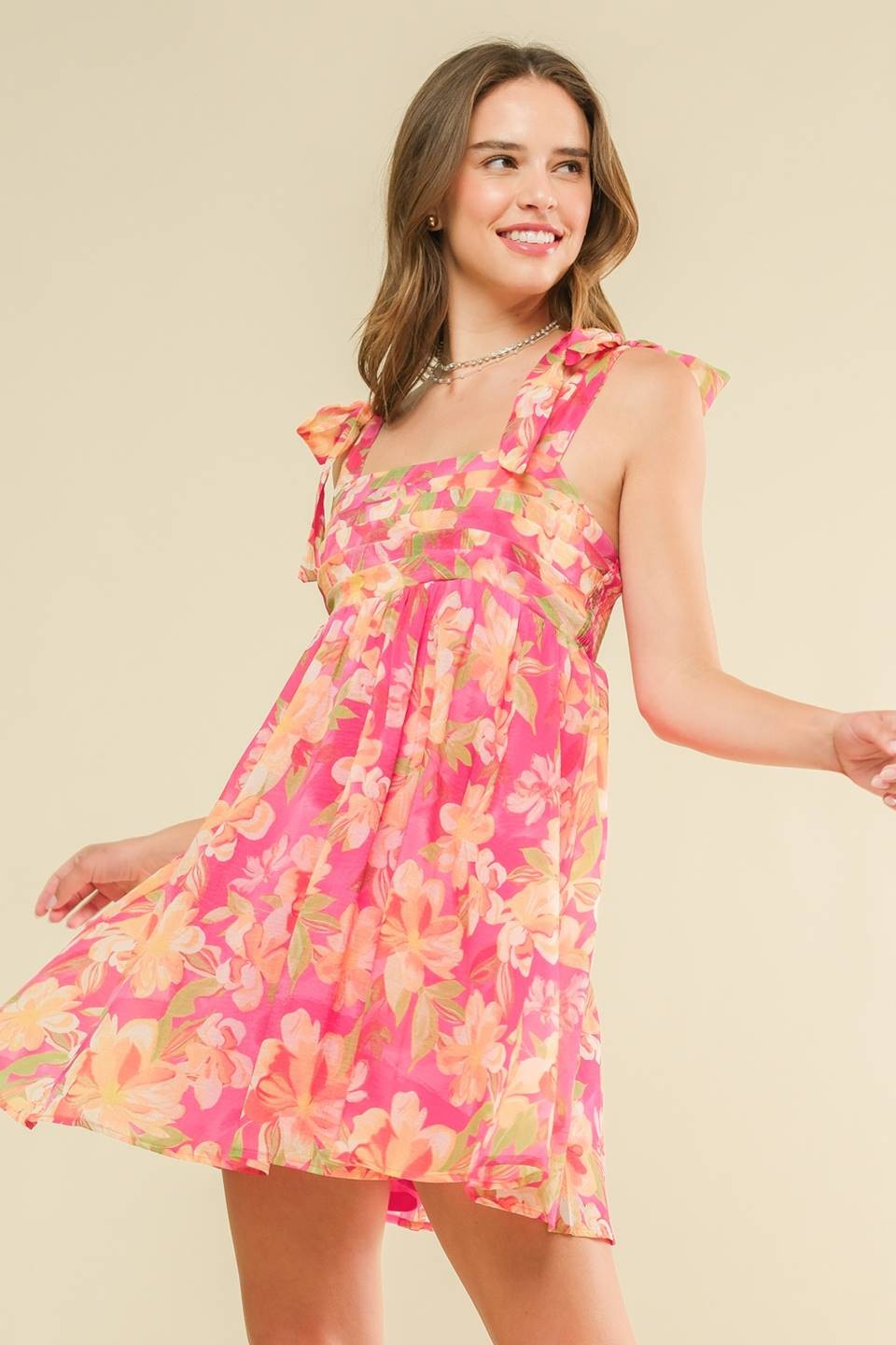 orange and pink floral dress Strapless Detail Maxi Hot bust = 21 Pink & Orange Floral Crossover