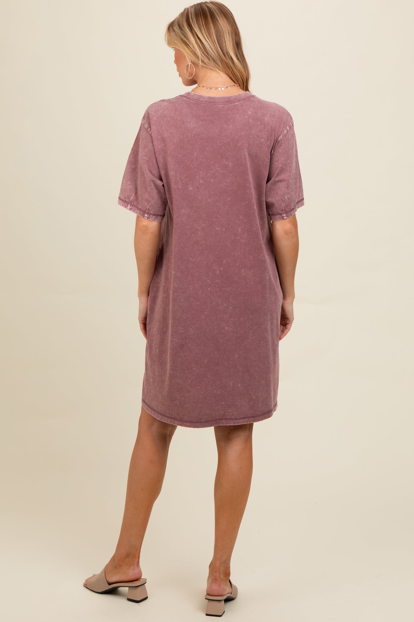 mauve t shirt dress Mackenzie Knit Sweater T Shirt Dress in Mauve L