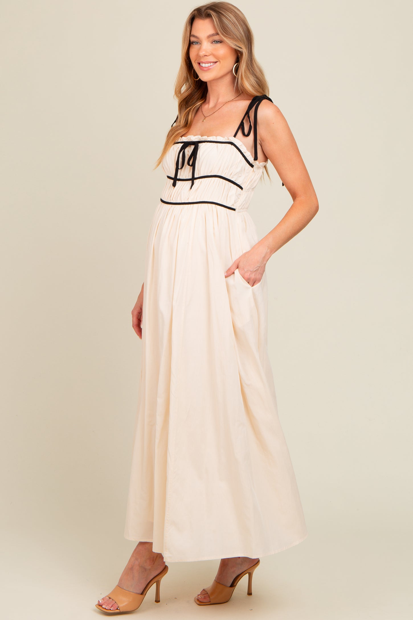 cream maxi dress with black trim Amazon.com: Womens Linen Maxi Dress Contrast Trim Spaghetti Straps Summer Outfits Vacation Travel Sleeveless Long Dresses Beige : Clothing, Shoes & Jewelry