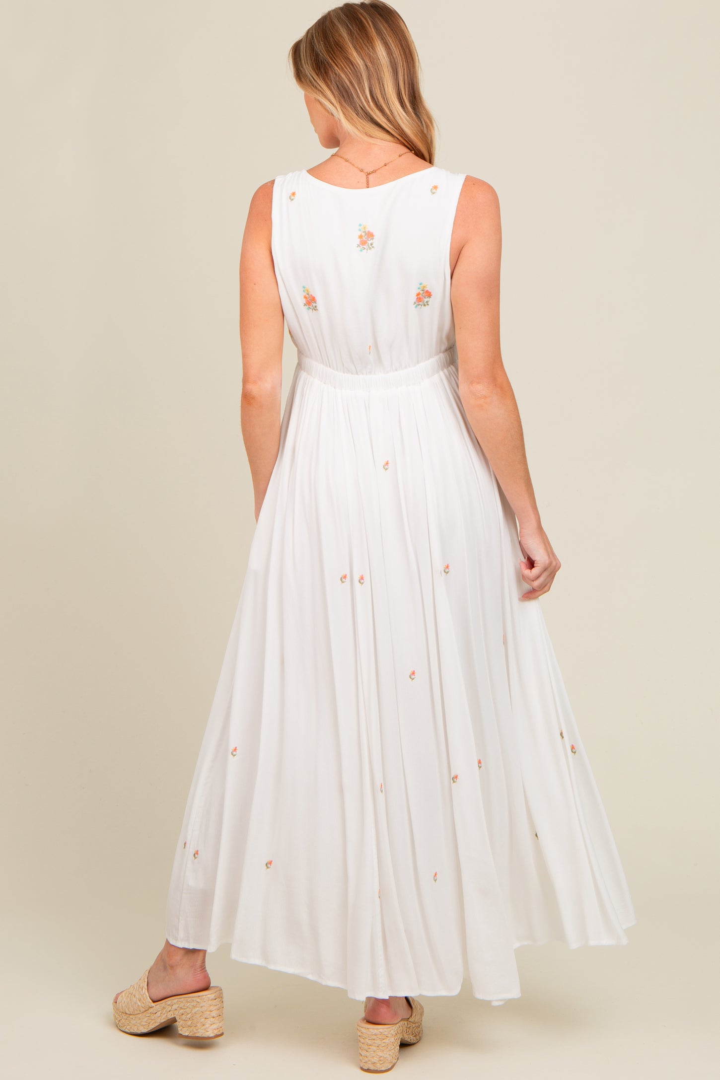 white embroidered maternity dress Lace Embroidered Boho See-through Maternity Photoshoot Dress