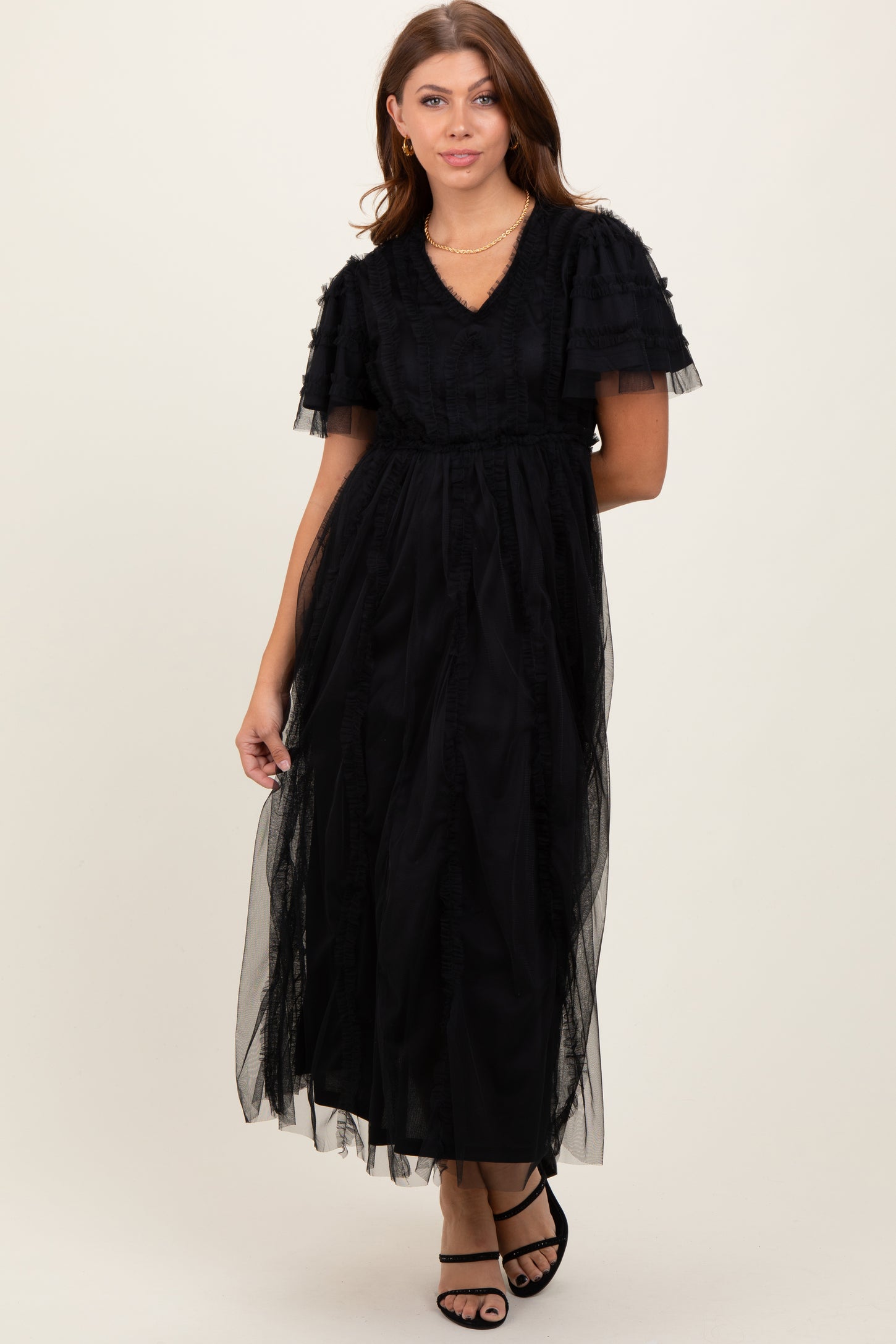 mesh ruffle maxi dress Stephanie Mesh Ruffle Maxi Dress Wine | Wedding Guest Dress | Maxi