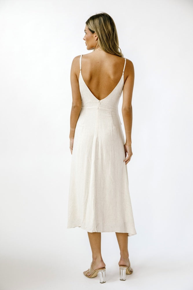 Light Sand Monochromatic Heathered A-Line Dress Light Sand Monochromatic Heathered A-Line Dress