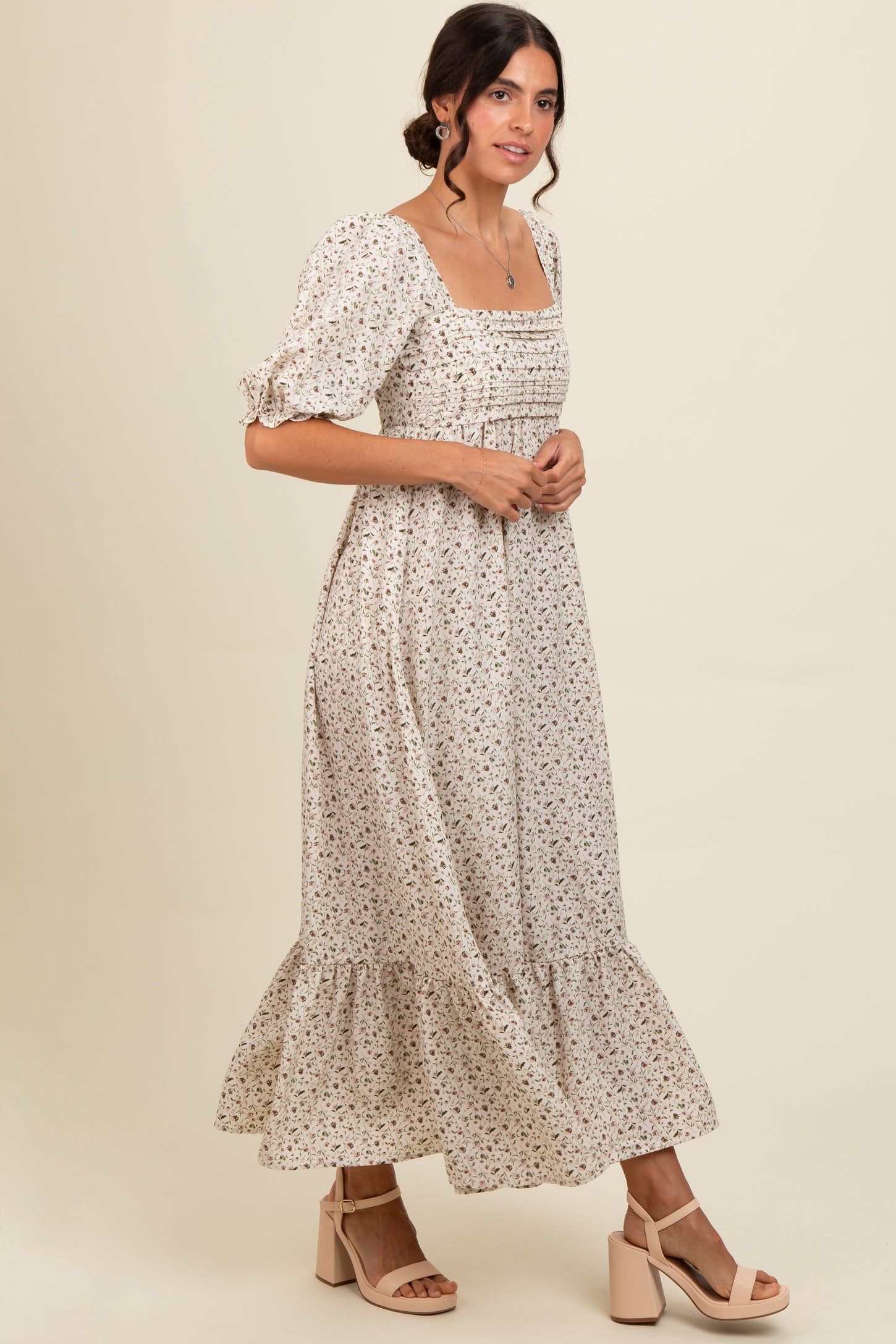 pleated bodice maxi dress Katy Pleated Bodice Maxi Dress in Lemon