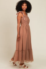 mesh overlay tie shoulder cami dress BIMBA Y LOLA Camisole dress with Black mesh overlay