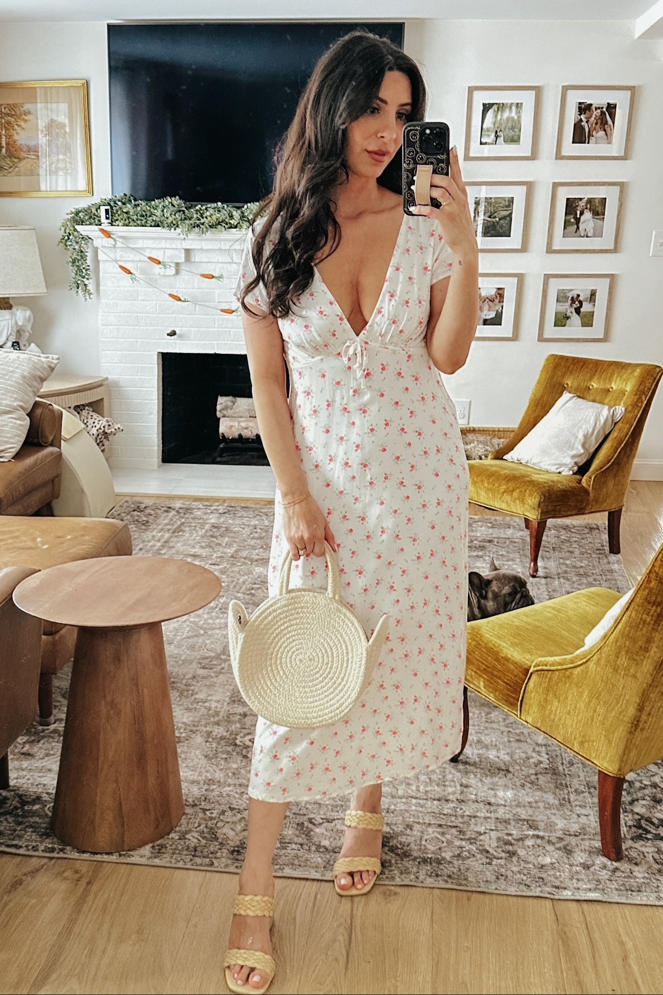 pink floral v neck dress Pink V Neck Lace Floral Mermaid Midi Dress & Reviews - Pink - Dresses