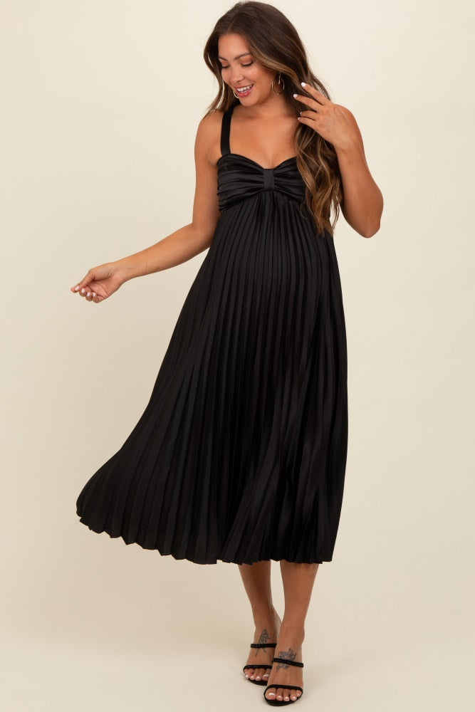 black satin maternity bridesmaid dress Pleated Sweetheart Midi A strapless black satin Color:Eggplant (Purple) short cocktail dress SOLERSUN Women's Summer Beige