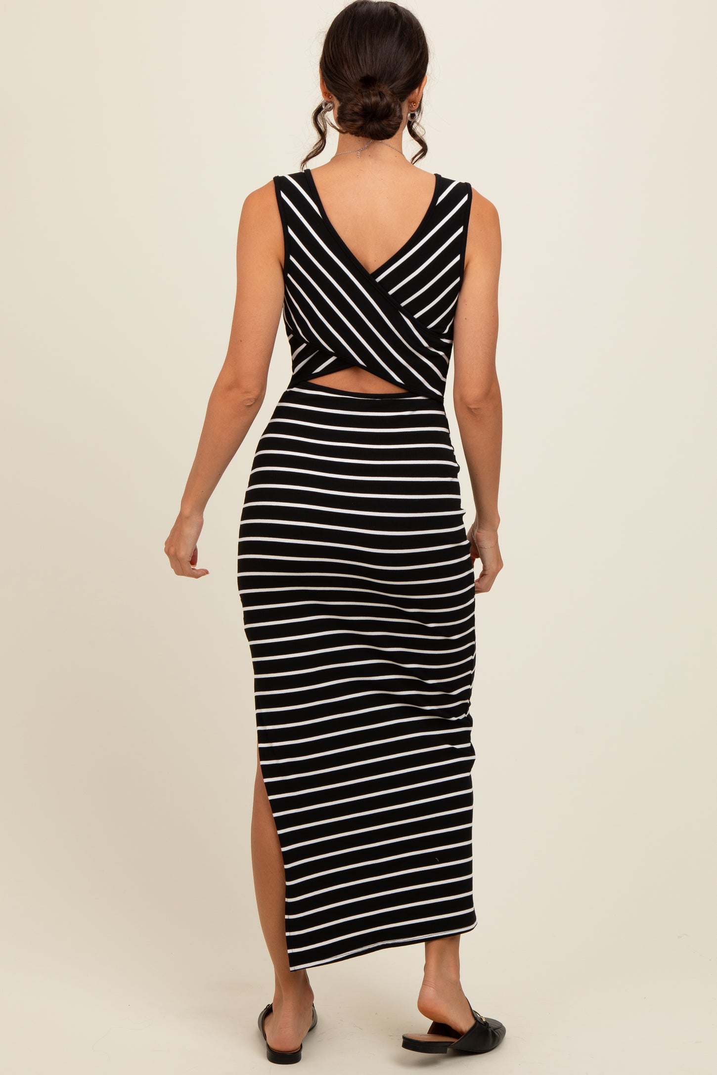striped open back maxi dress ASOS Design - High Neck Fishtail Maxi Dress - Women - Polyester/Spandex - 4 US