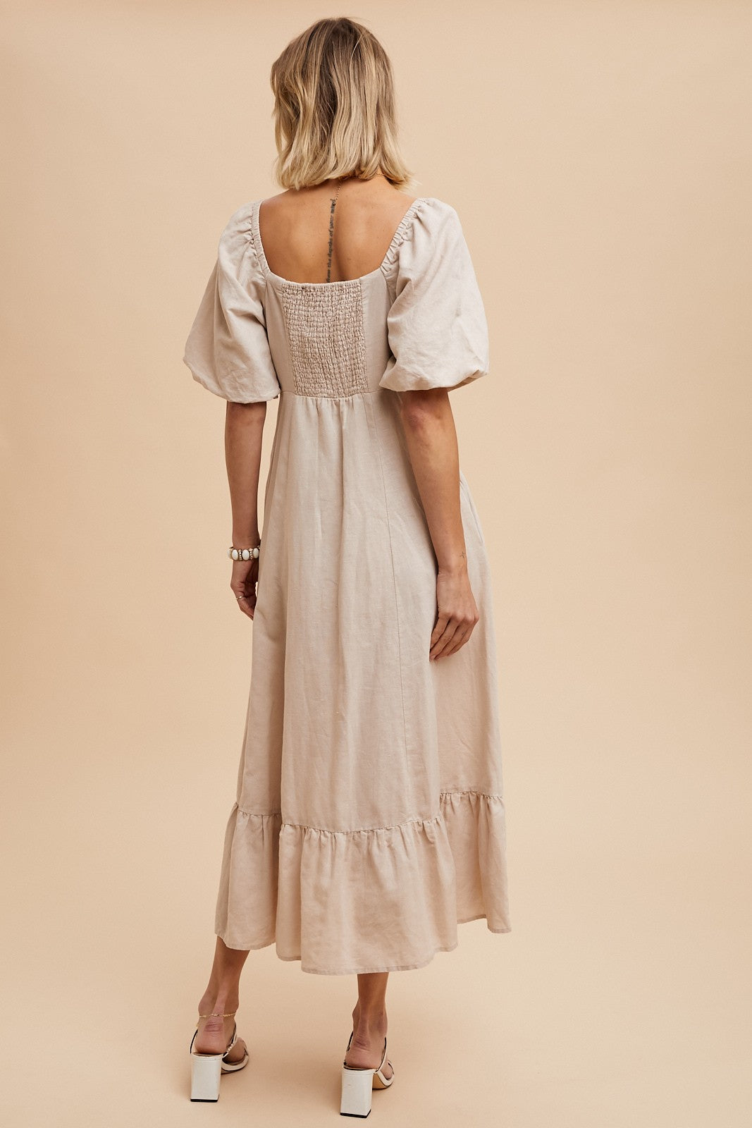 Linen Fit And Flare Dress – PinkBlush