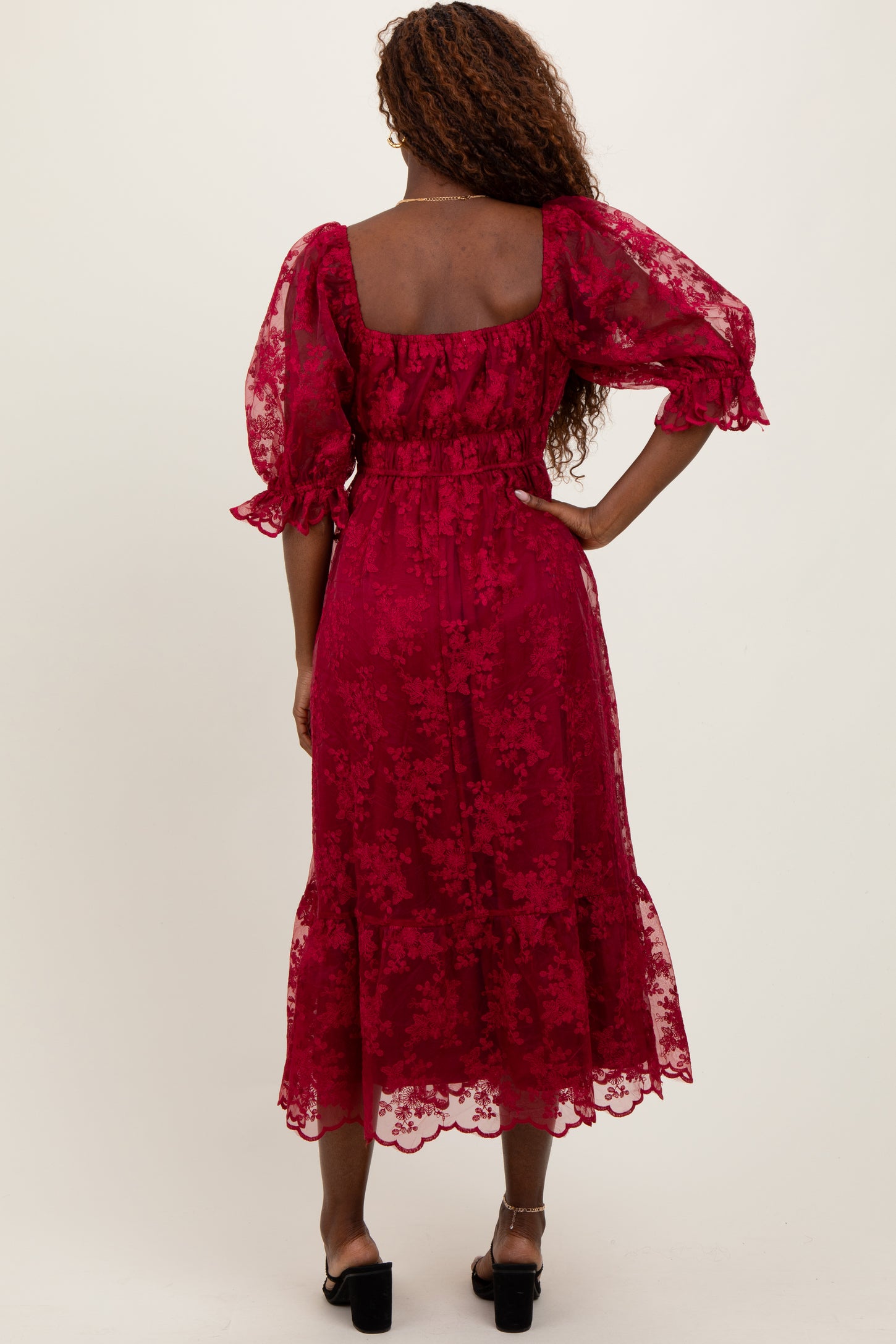 red floral mesh maxi dress Gilded Love Floral Mesh Maxi Dress VICI