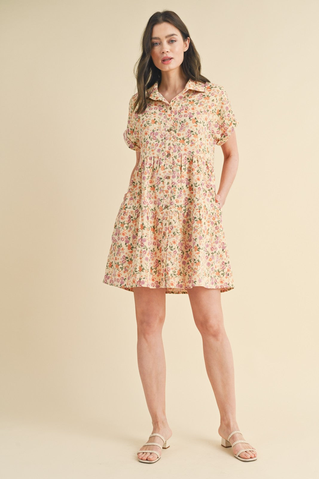 corduroy tiered mini dress Corduroy Aidy Square-Neck Tiered Mini Dress